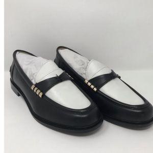 NWOT Cole Haan Mazie White and Black Leather Loafers Women’s size 8 1/2